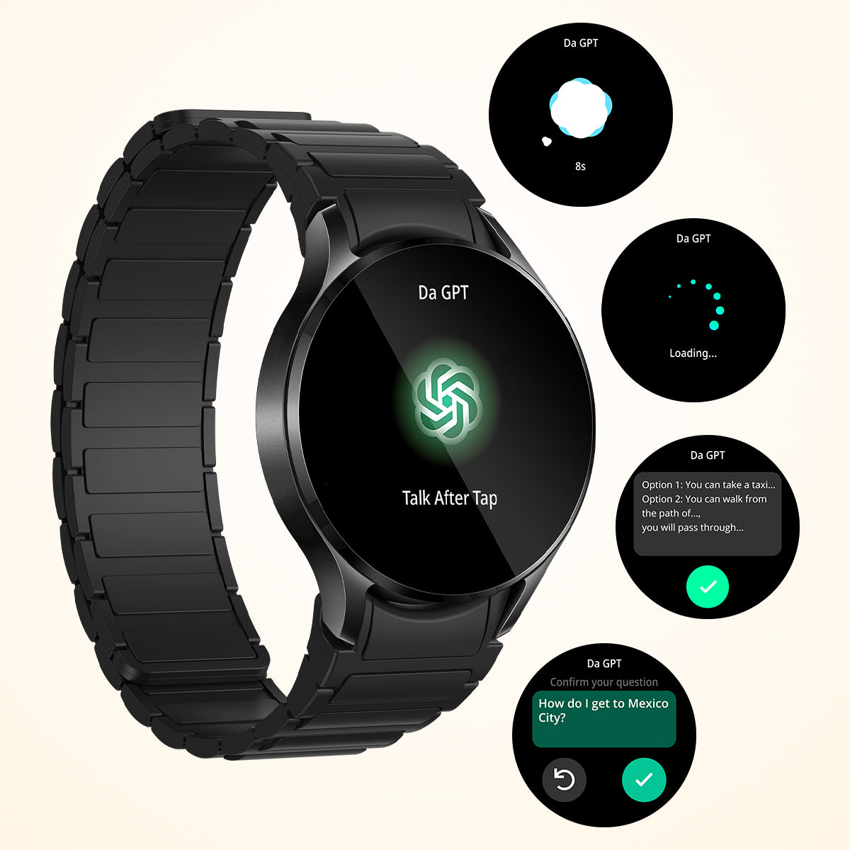 Colmi i28 Ultra smartwatch with Da GPT integration, advanced health tracking, 10-day battery life, and IP68 waterproof rating.